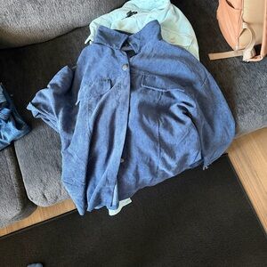 Blue Corduroy Button-Up Jacket